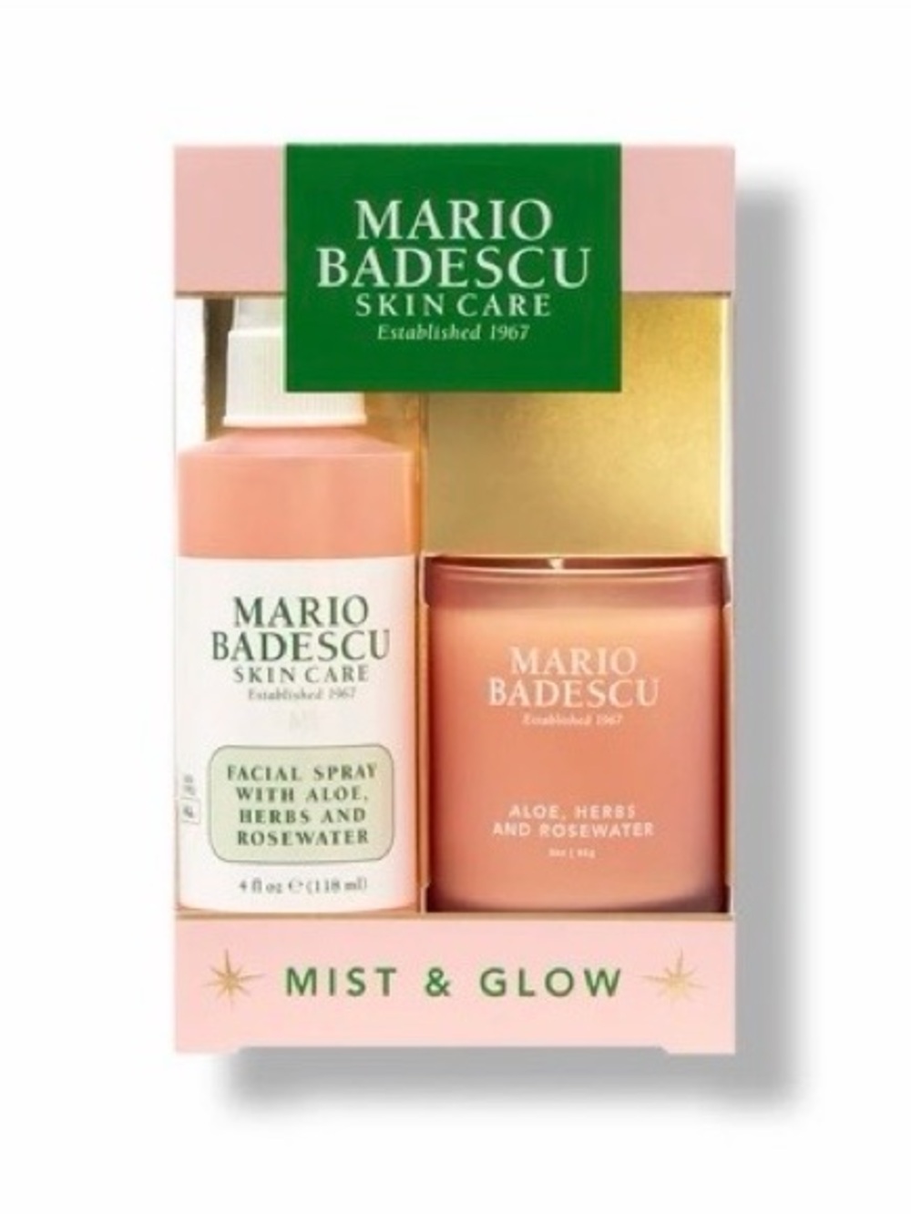 Mist & Glow Two-piece Gift Set Facial Spray & Candle Mario Badescu NWT